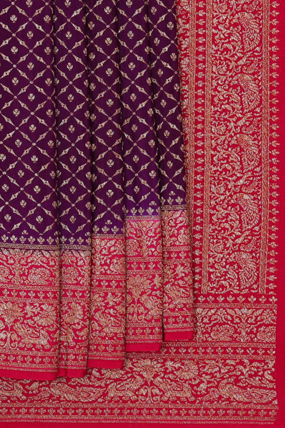 Banarasi Crepe Violet Saree