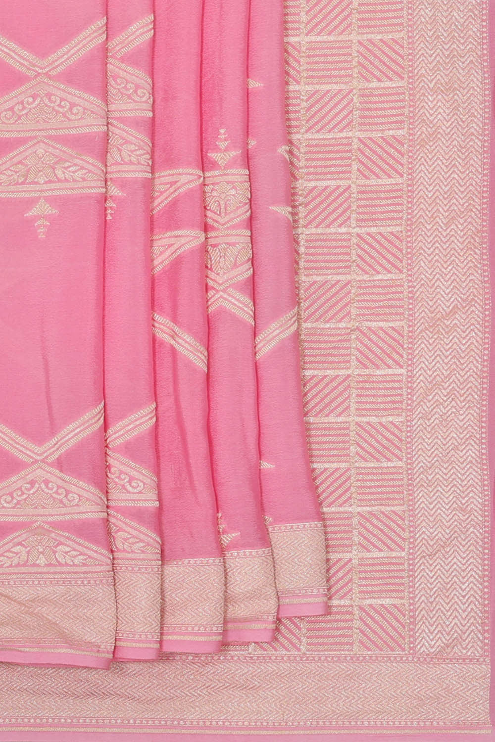 Banarasi Crepe Soft Pink Saree