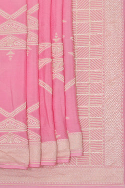 Image of Banarasi Crepe Soft Pink Saree