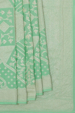 Image of Banarasi Crepe Mint Green Saree