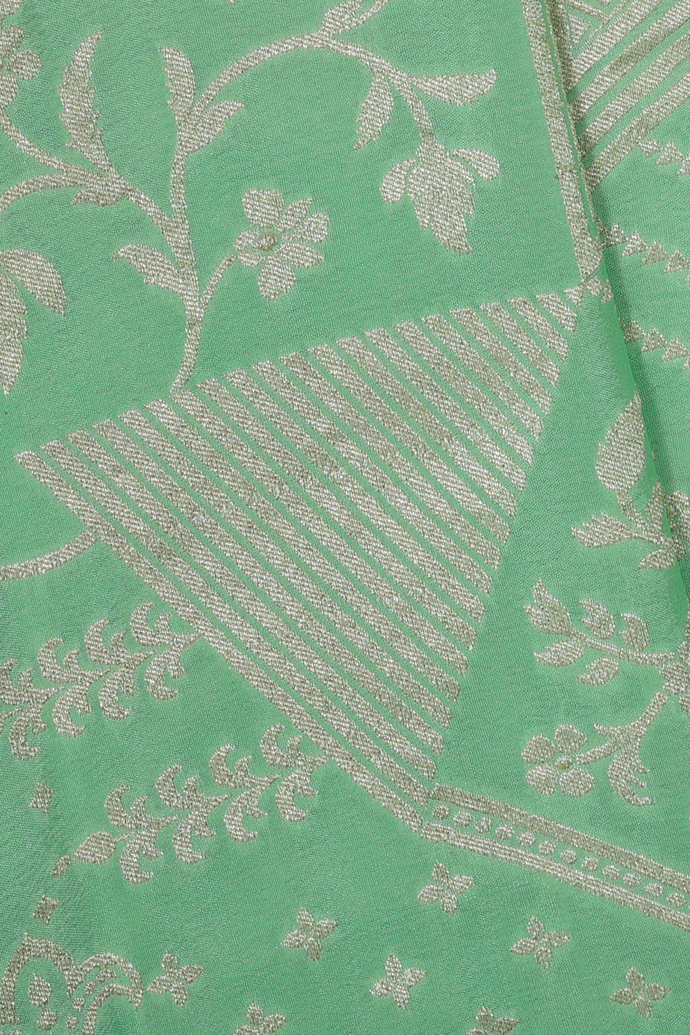 Banarasi Crepe Mint Green Saree