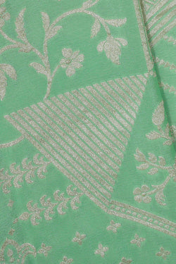 Image of Banarasi Crepe Mint Green Saree