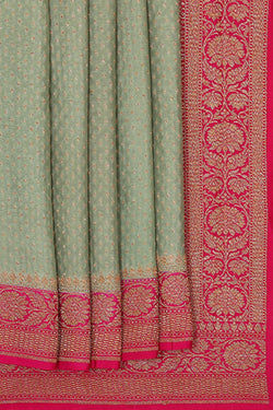 Image of Banarasi Crepe Light Pista Green Saree