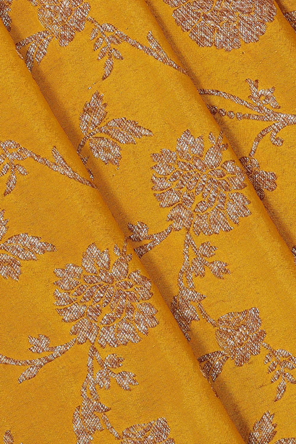 Banarasi Crepe Yellow Saree