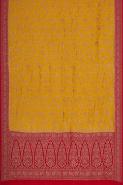 Image of Banarasi Crepe Yellow Saree