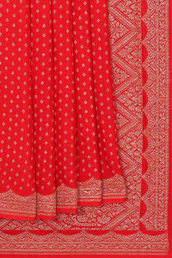 Image of Banarasi Crepe Red Saree