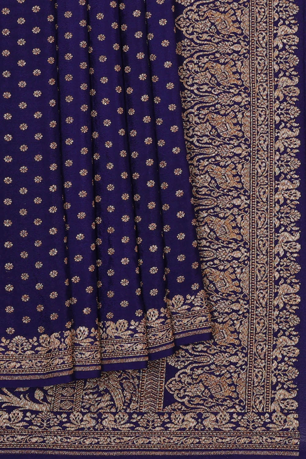 Banarasi Crepe Dark Blue Saree