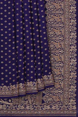 Image of Banarasi Crepe Dark Blue Saree