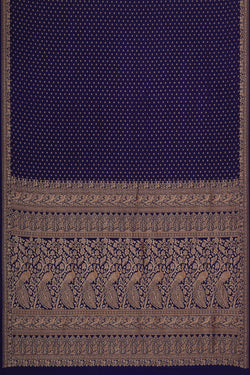 Image of Banarasi Crepe Dark Blue Saree