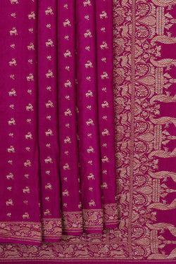 Image of Banarasi Crepe Dark Magenta Saree