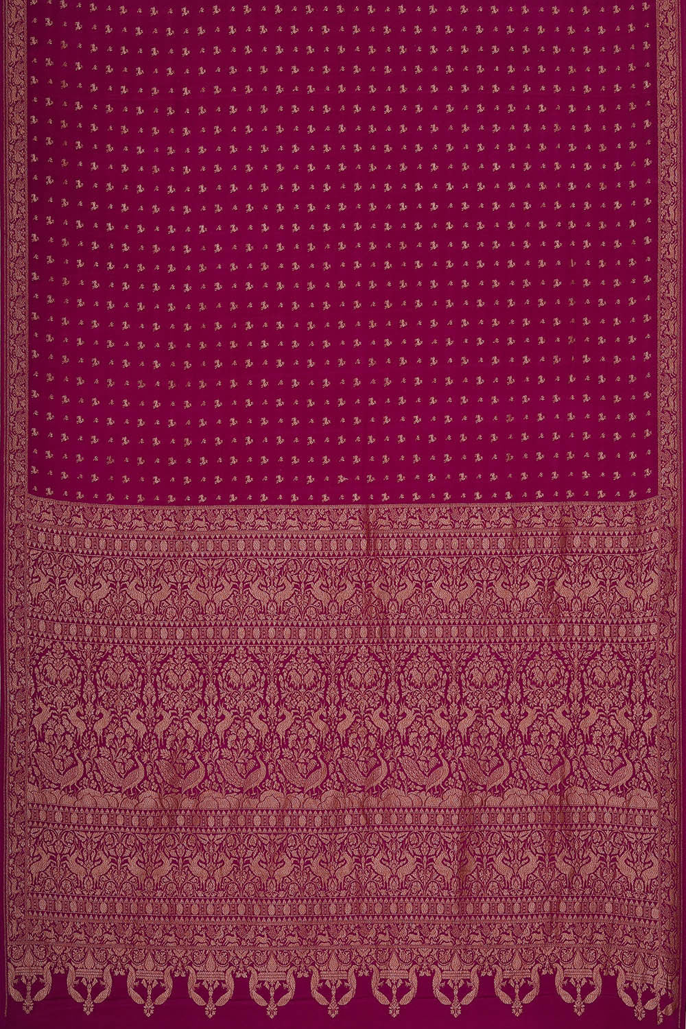 Banarasi Crepe Dark Magenta Saree