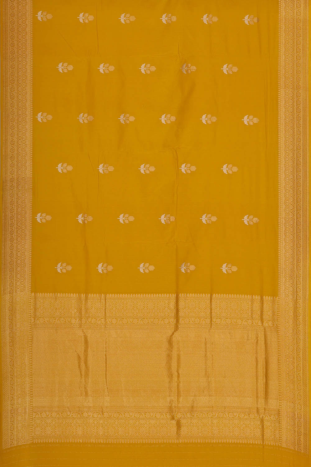 Image of Banarasi Khatan Mustard Yellow Saree