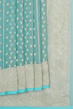 Image of Banarasi Georgette Light Blue Saree