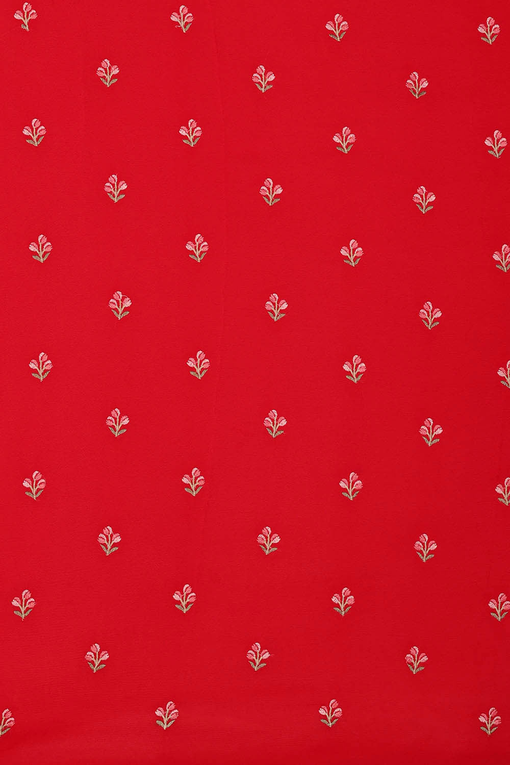 Georgette Red Embroidered Saree