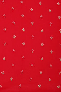 Image of Georgette Red Embroidered Saree