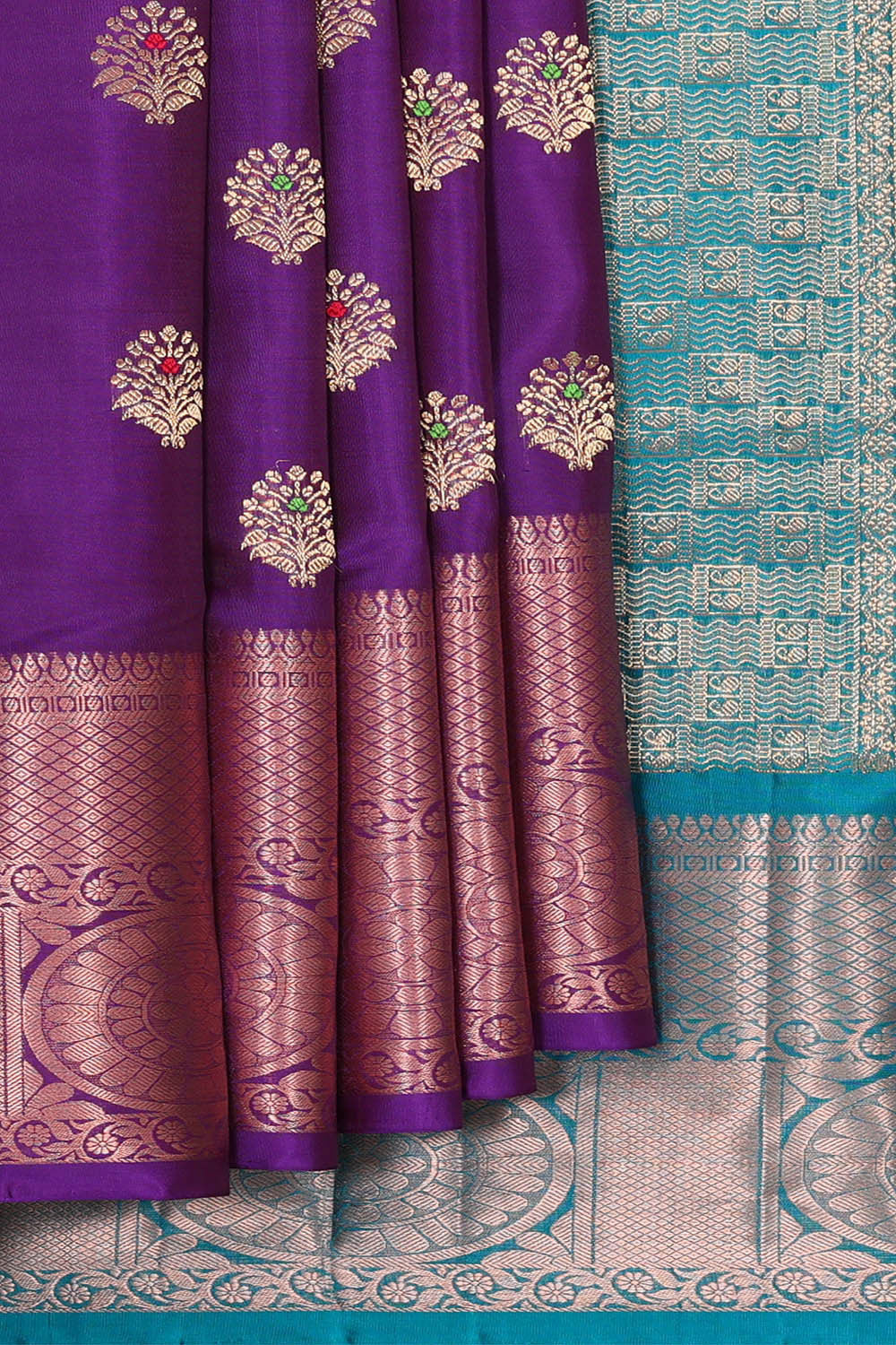 Kanchipattu Violet Brocade Saree