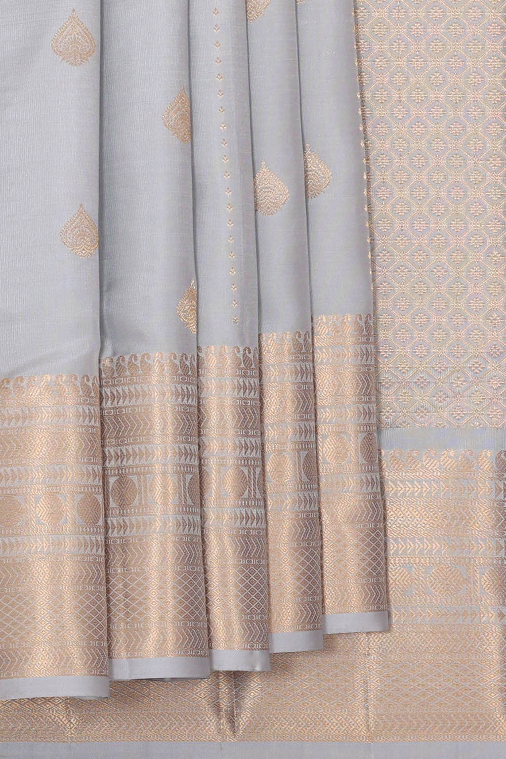 Kanchipattu Grey Brocade Saree