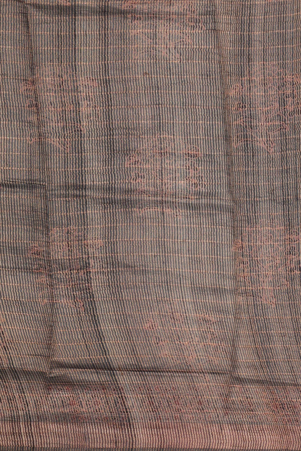 Printed Tussar Silk Grey Saree