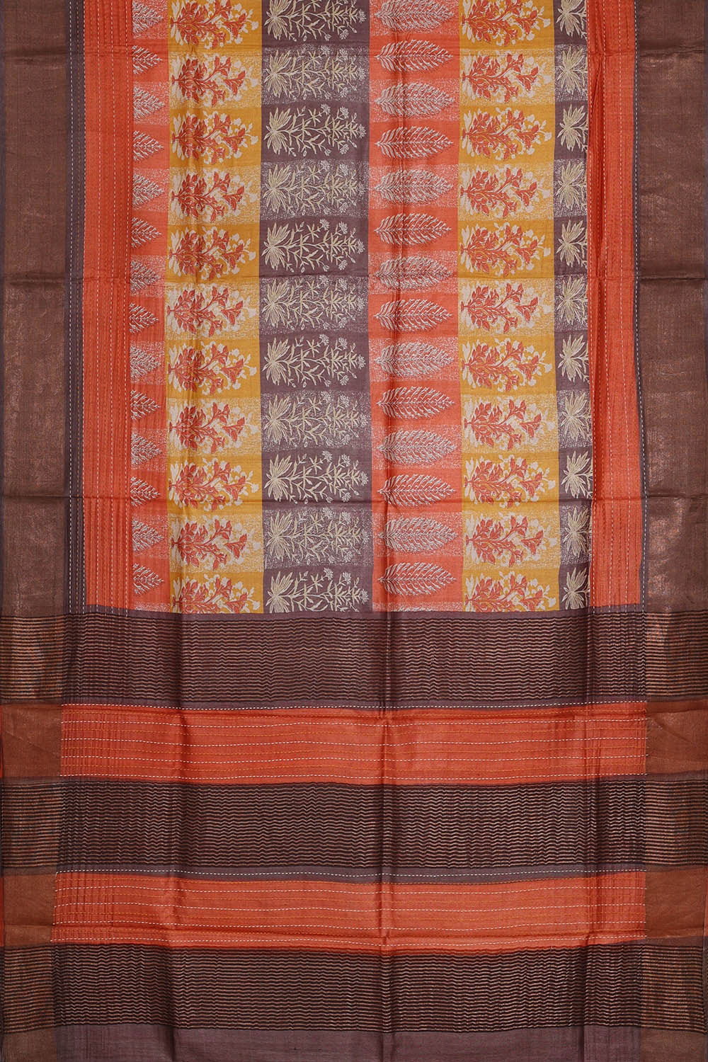 Printed Tussar Multicolour Saree