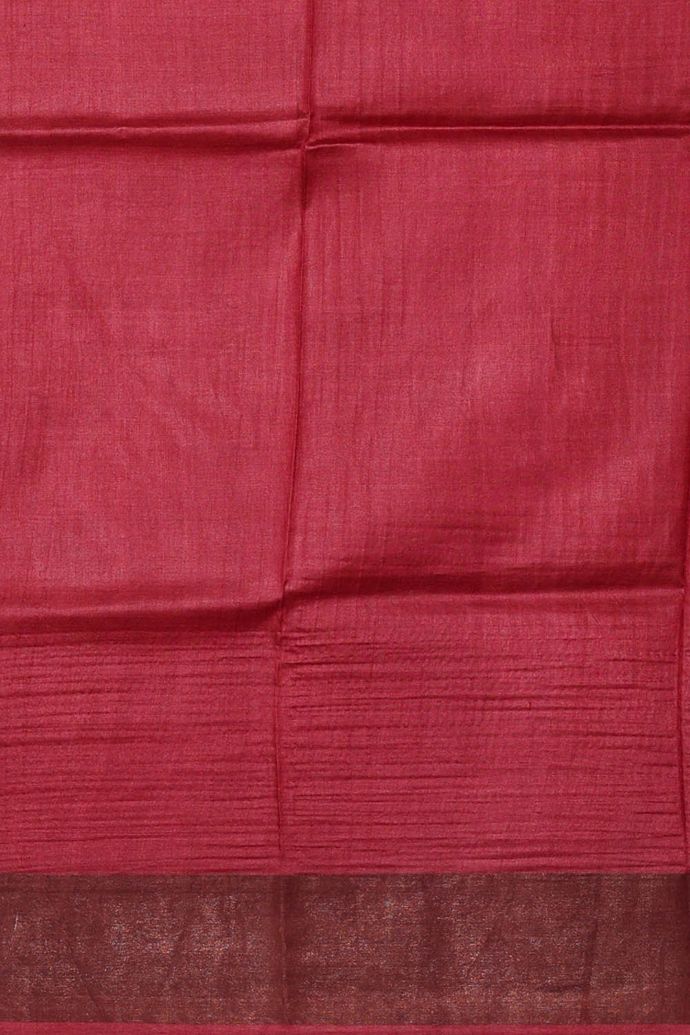Printed Tussar Red-Cream Saree