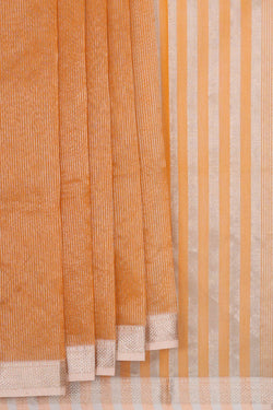 Image of Chanderi Silk Cotton Peach Saree