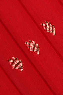 Image of Chanderi Silk Cotton Red Saree