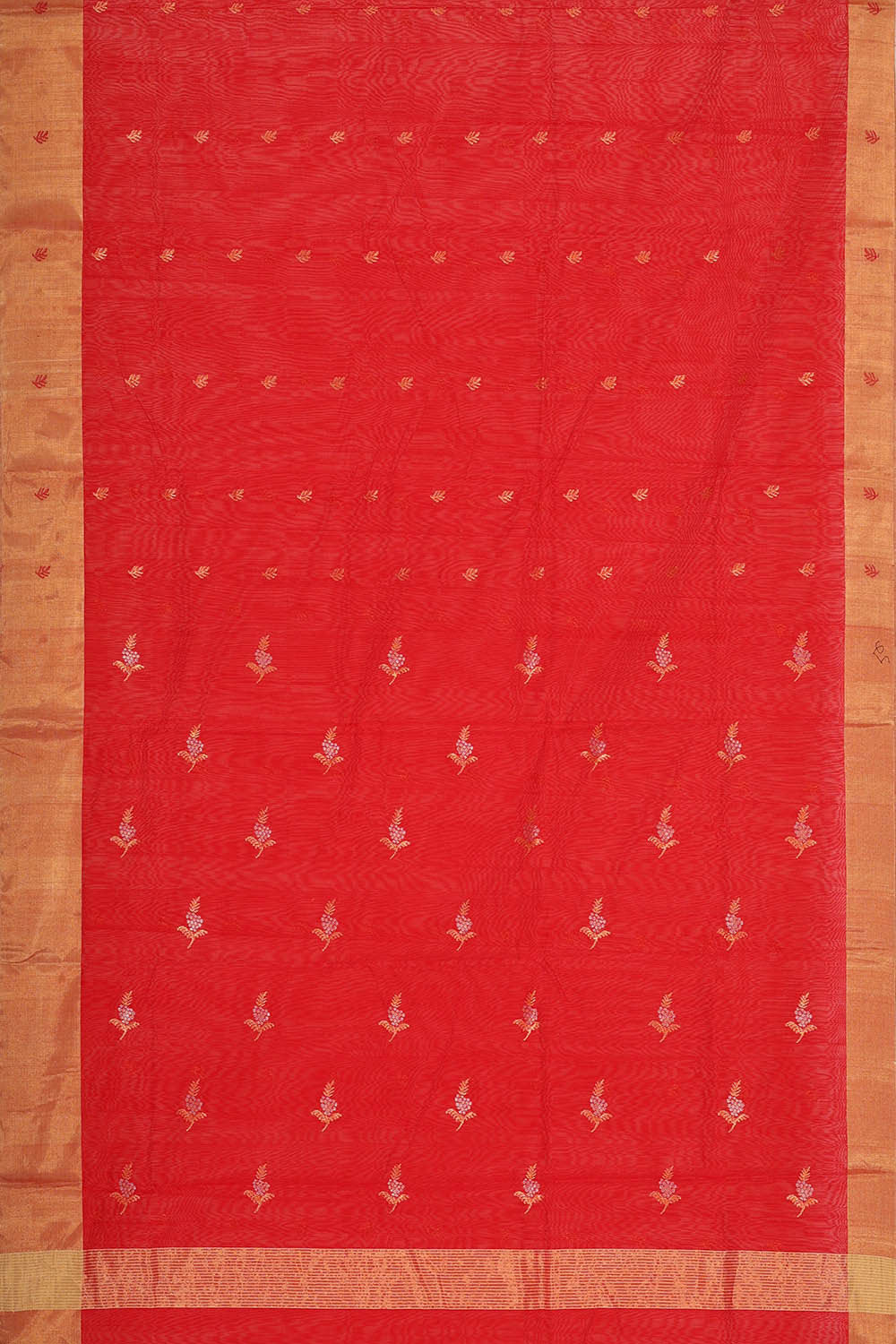 Chanderi Silk Cotton Red Saree