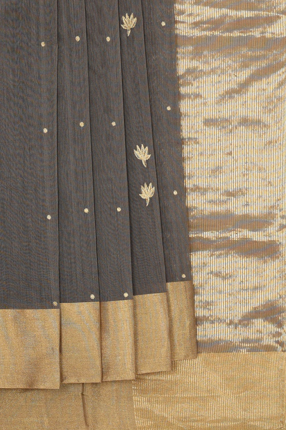 Chanderi Silk Cotton Grey Saree