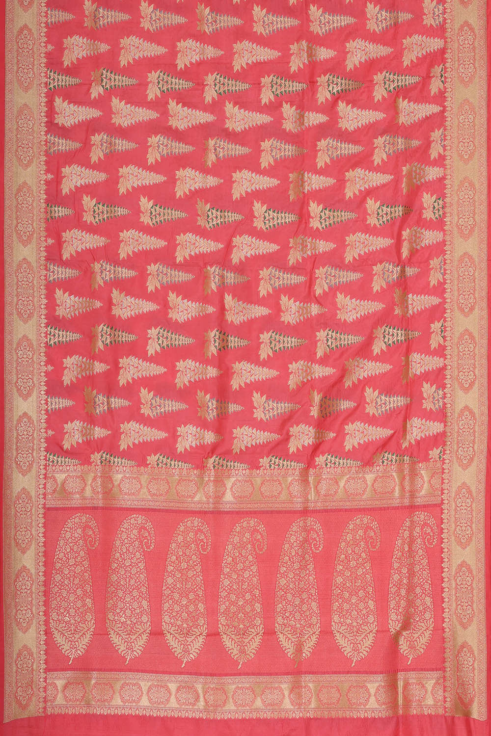 Image of Banarasi Silk Peach Pink Saree