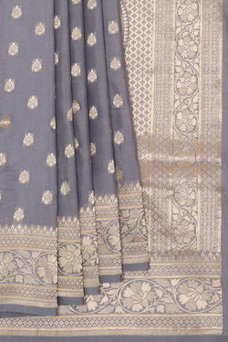 Image of Banarasi Silk Grey Saree