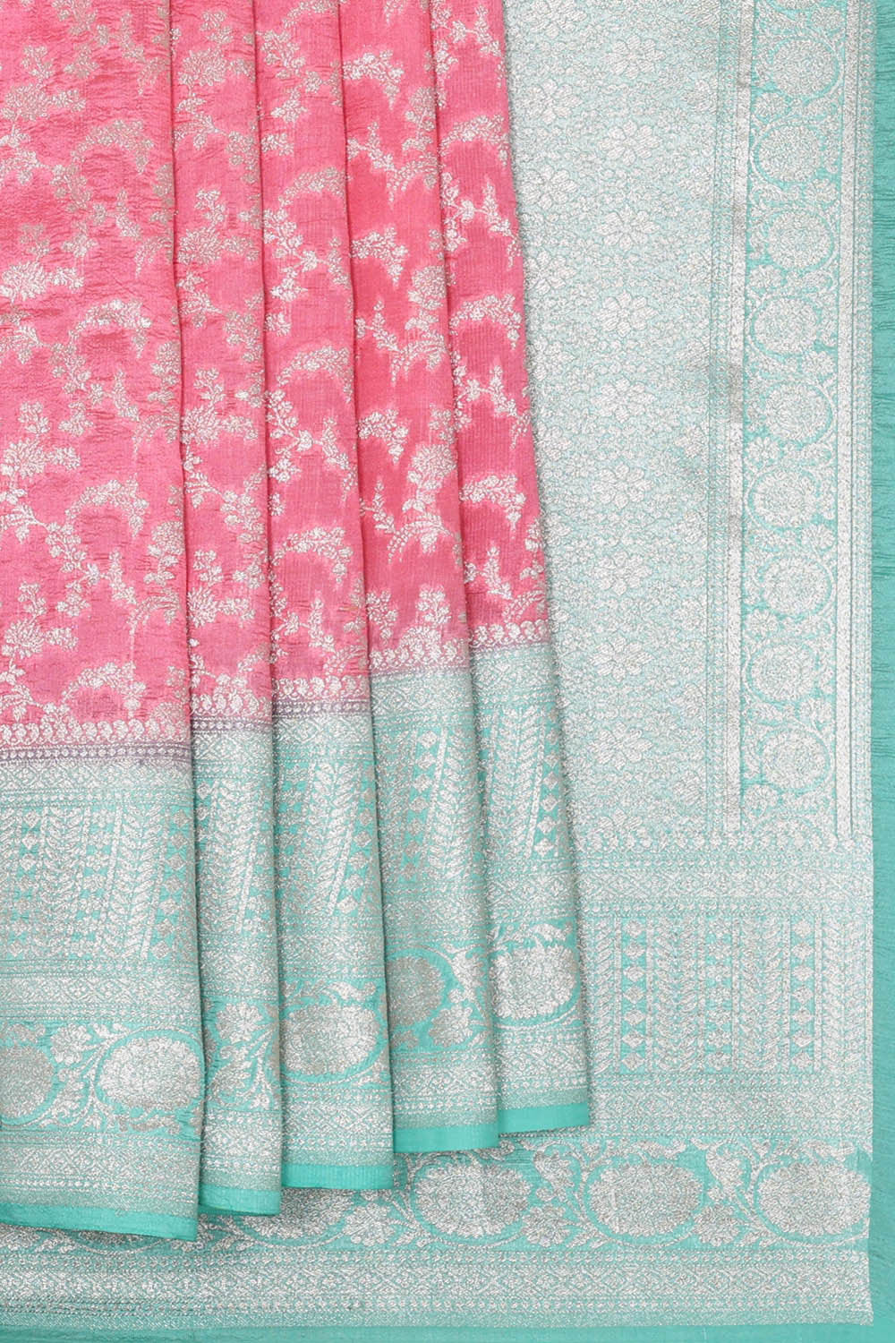 Image of Banarasi Chiniya Silk Peach Pink Saree