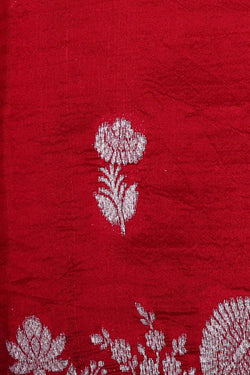 Image of Banarasi Chiniya Silk Red Saree