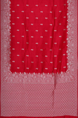 Image of Banarasi Chiniya Silk Red Saree