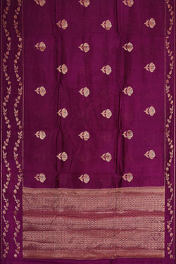 Image of Banarasi Chiniya Silk Deep Wine Saree