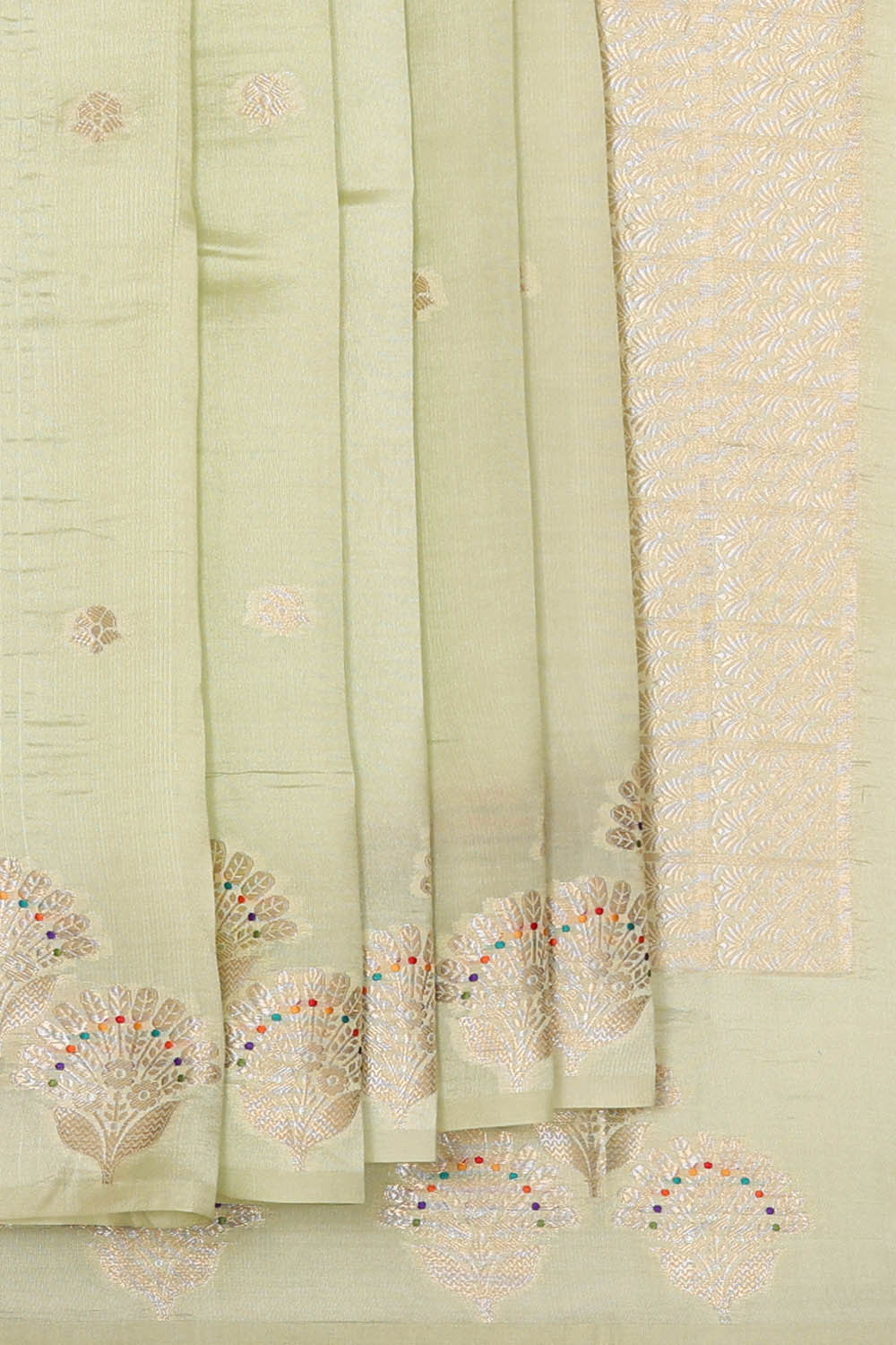 Banarasi Chiniya Silk Light Pista Green Saree