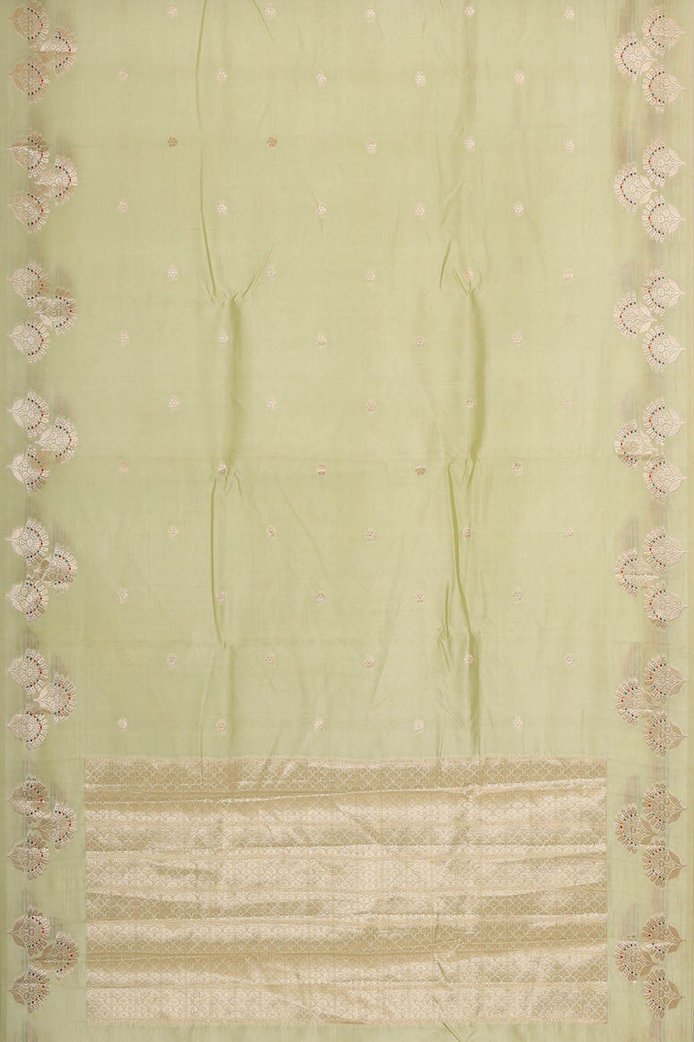 Banarasi Chiniya Silk Light Pista Green Saree