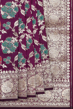 Image of Banarasi Silk Deep Wine Saree