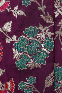 Image of Banarasi Silk Deep Wine Saree