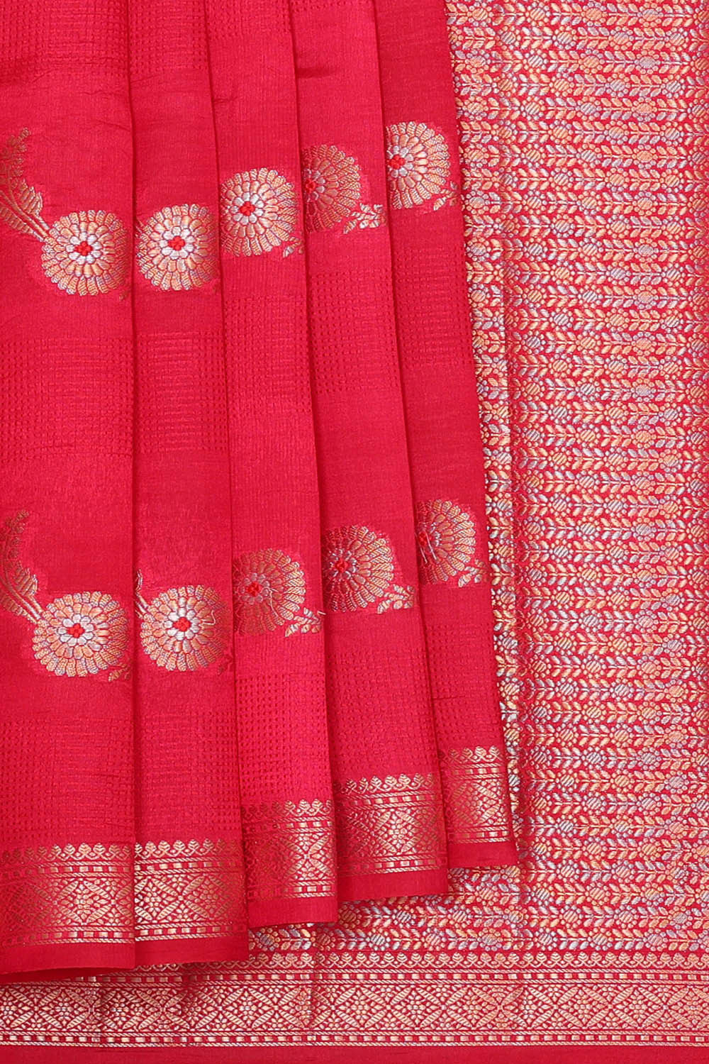 Banarasi Chiniya Silk Red Saree