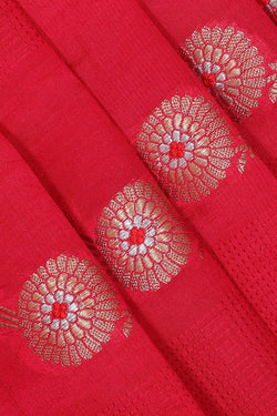 Image of Banarasi Chiniya Silk Red Saree