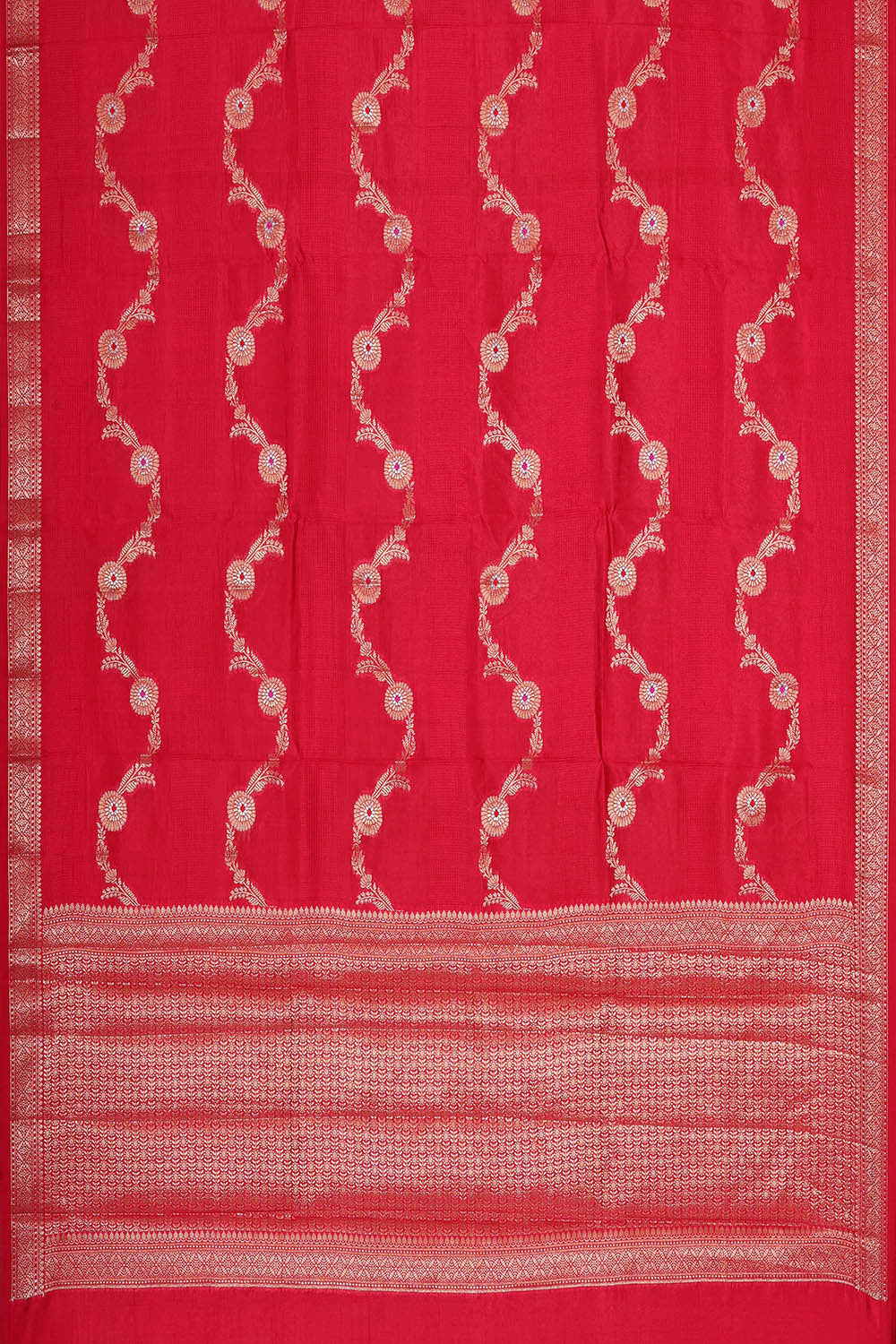 Banarasi Chiniya Silk Red Saree