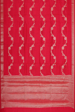 Image of Banarasi Chiniya Silk Red Saree