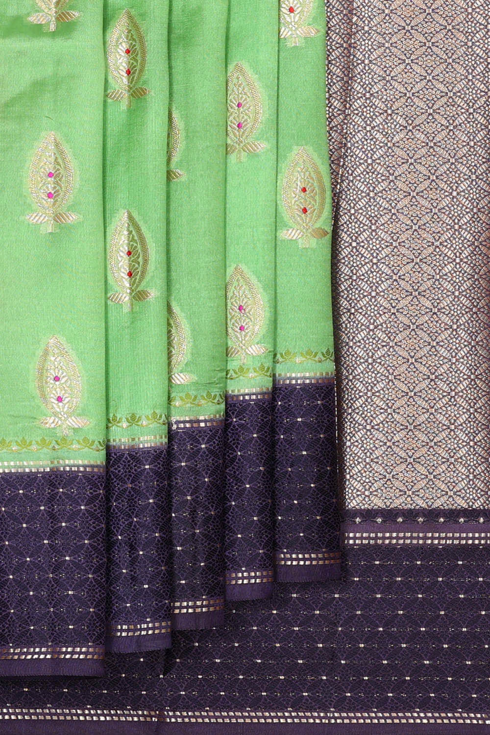 Banarasi Chiniya Silk Mint Green Saree