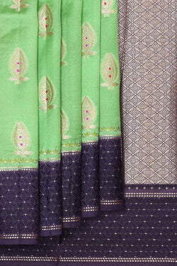 Image of Banarasi Chiniya Silk Mint Green Saree