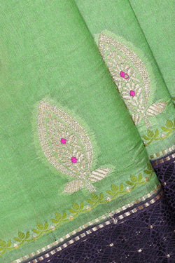 Image of Banarasi Chiniya Silk Mint Green Saree