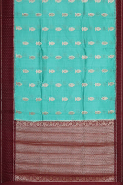 Image of Banarasi Chiniya Silk Sky Blue Saree