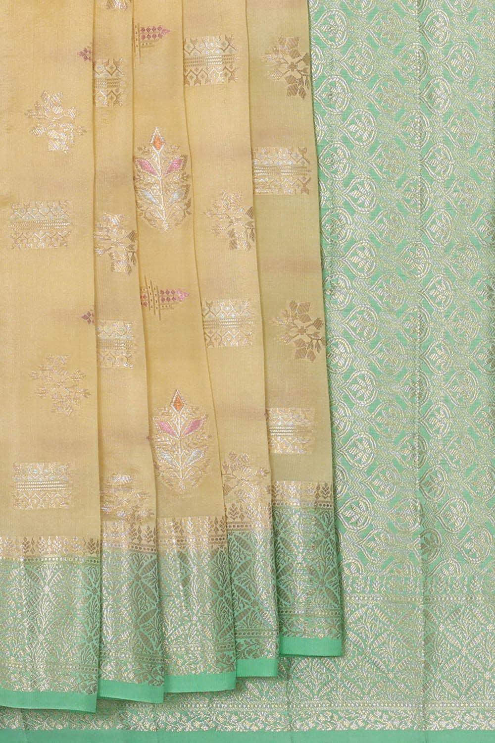 Banarasi Chiniya Silk Cream Saree