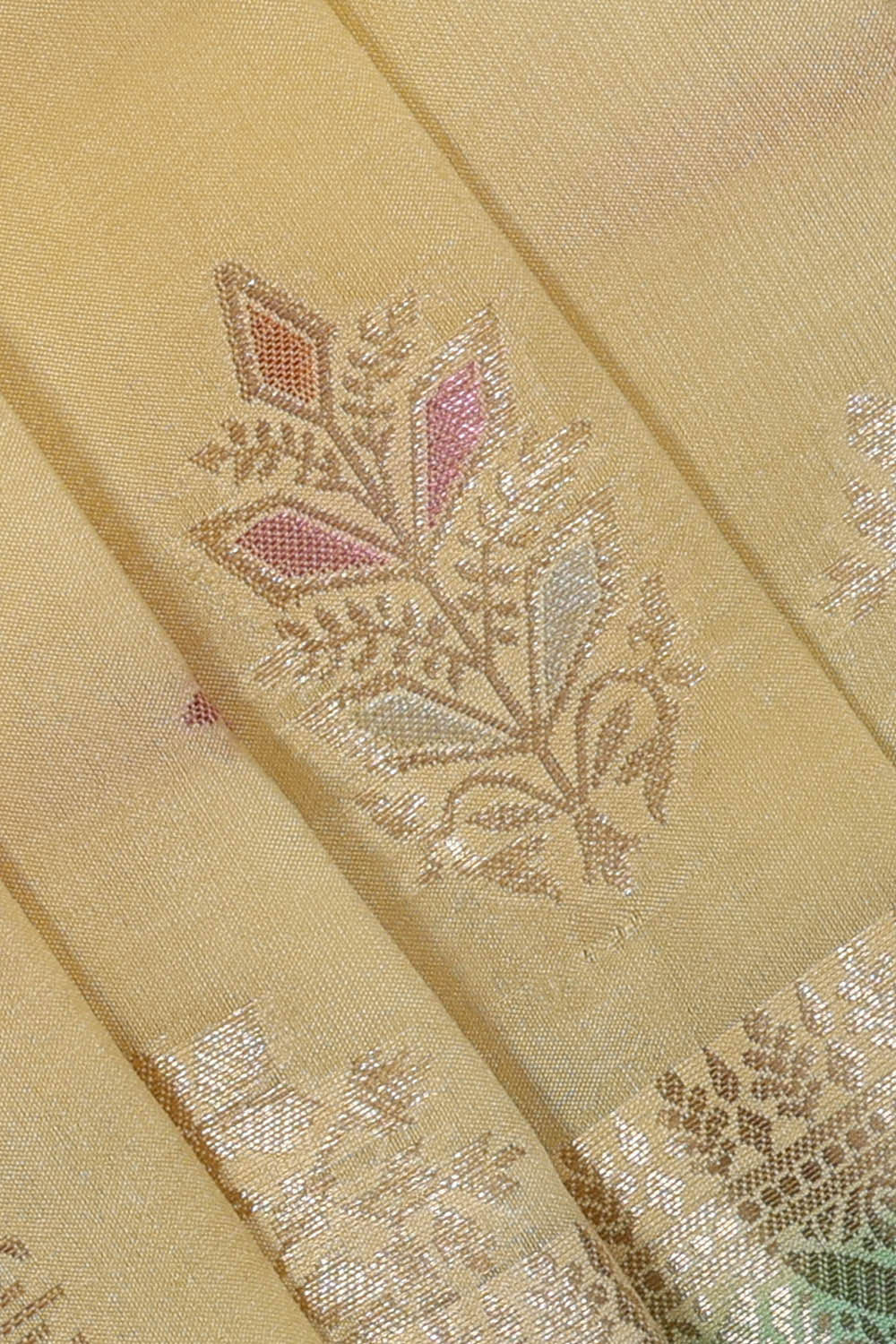 Banarasi Chiniya Silk Cream Saree