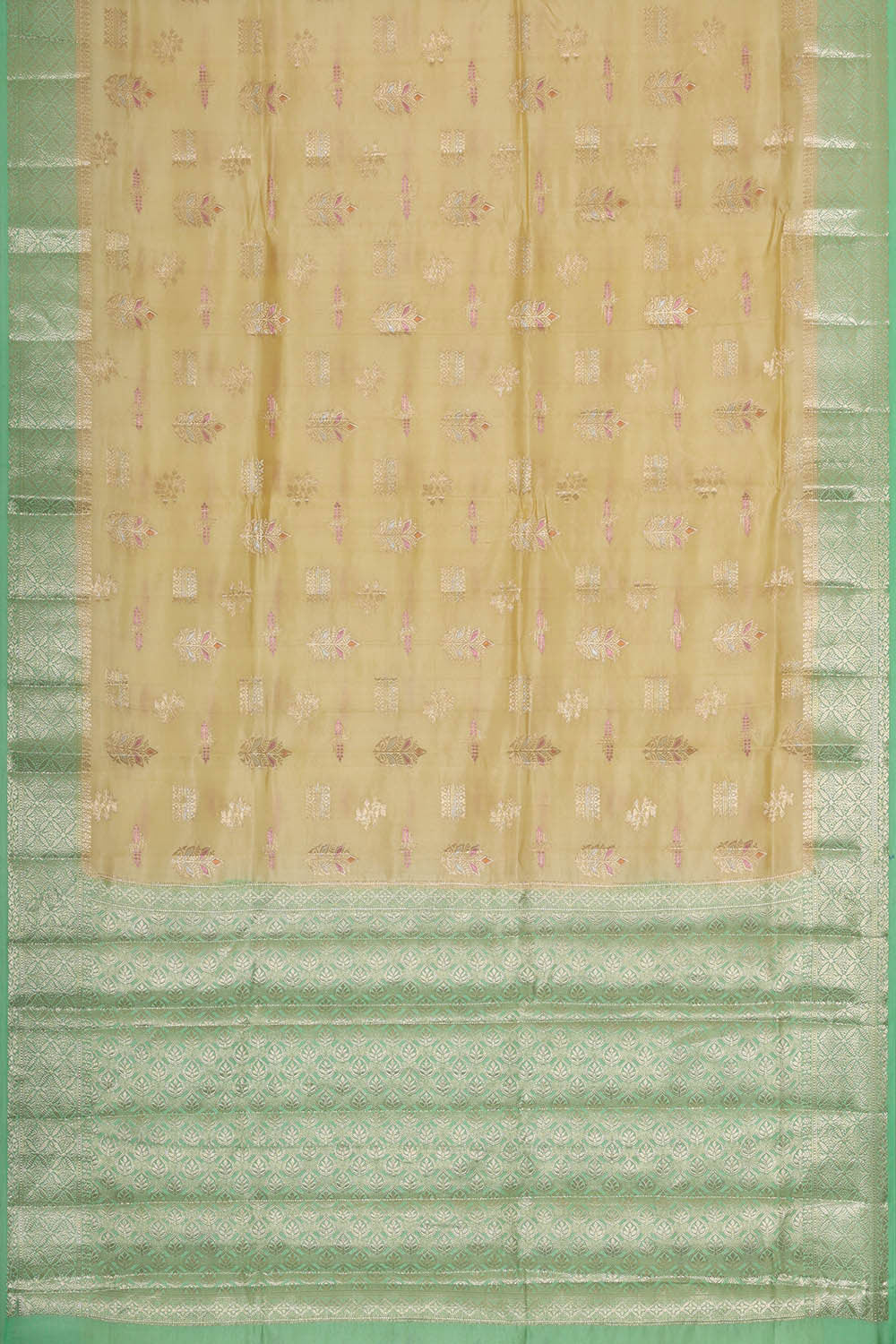 Banarasi Chiniya Silk Cream Saree