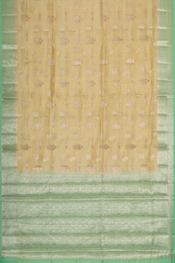 Image of Banarasi Chiniya Silk Cream Saree